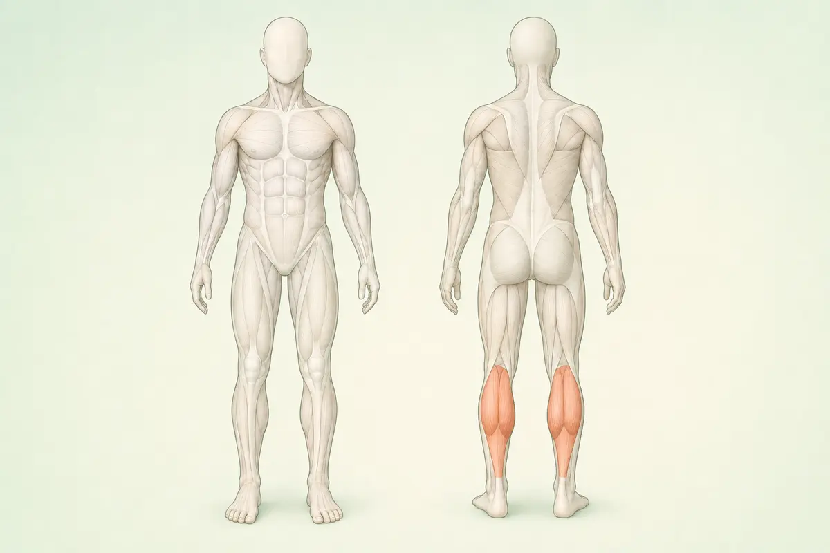 Baldır kas grubunun ön ve arka anatomik görünümü