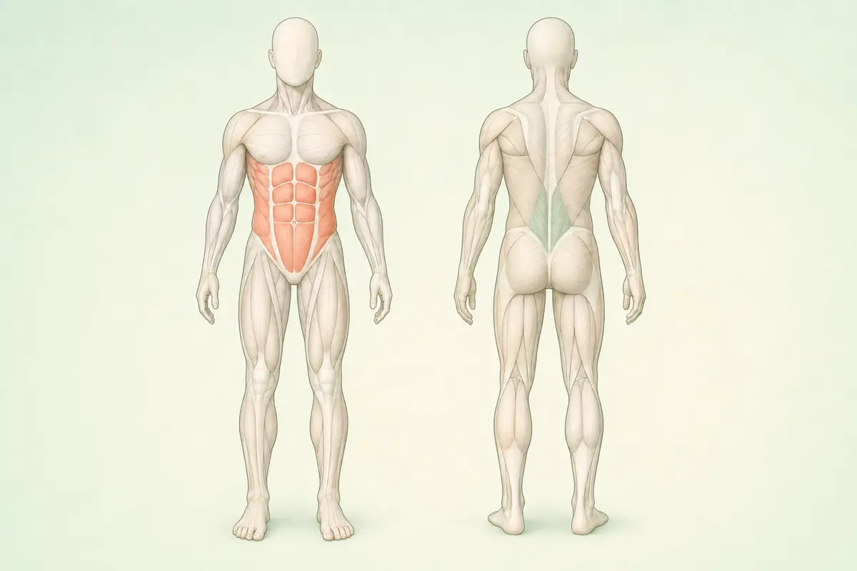 Core kas grubunun ön ve arka anatomik görünümü